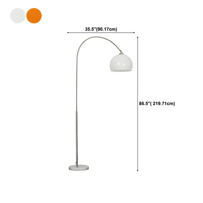 Moderne Boog Vloerlamp met Acryl Koepelkap en Metalen Frame 220 cm Hoog voor Woonkamer en Leeshoek | Restfield