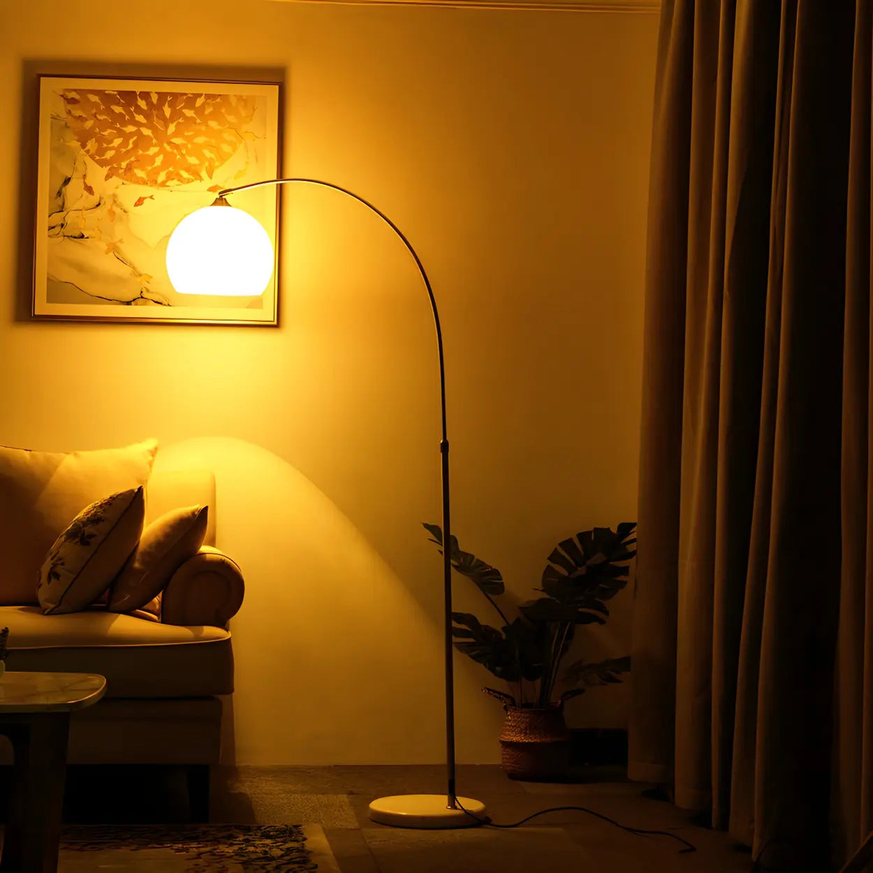 Moderne Boog Vloerlamp met Acryl Koepelkap en Metalen Frame 220 cm Hoog voor Woonkamer en Leeshoek | Restfield