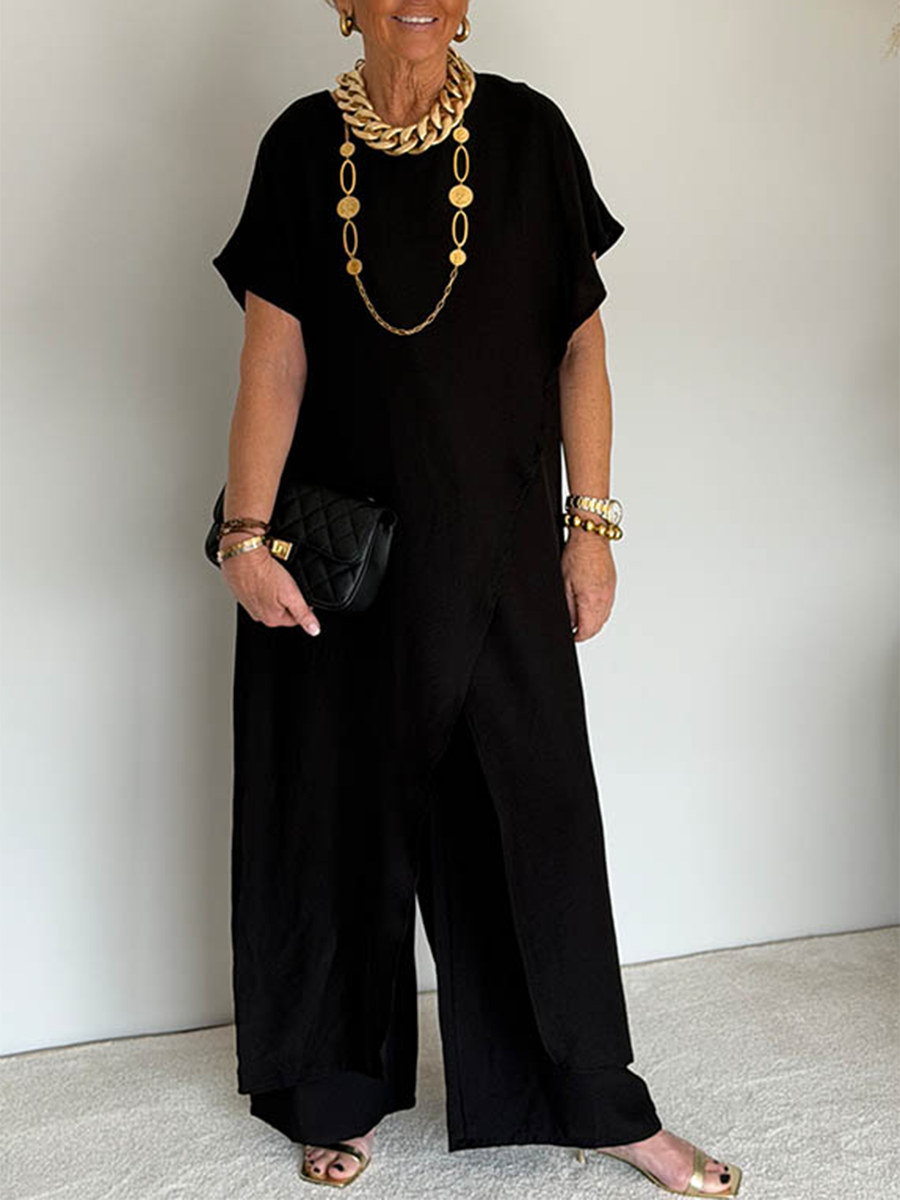 ÉLONIA™ – Asymmetrical Tunic & Wide-Leg Set