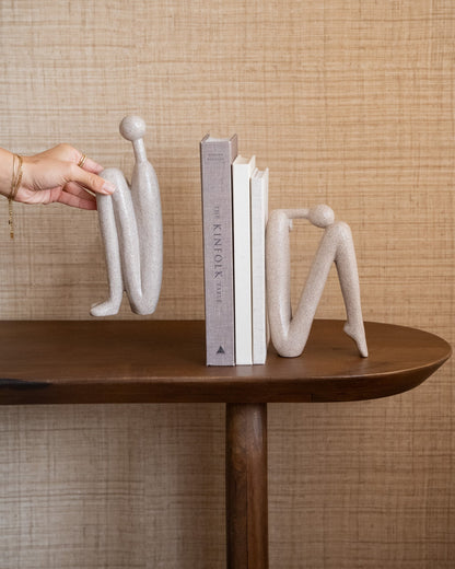 Boekensteun Beeld Set Polyhars Modern Design 27cm Decoratief | Restfield