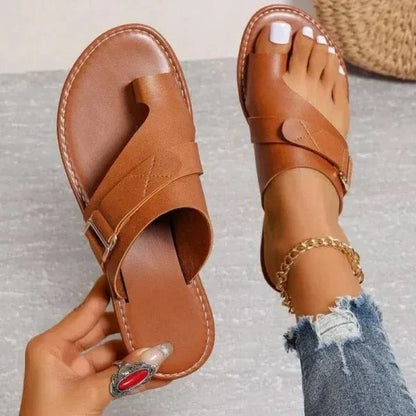 Ortopedické dámské kožené sandály s korekcí hallux valgus – Livia