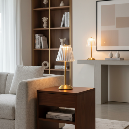 VetroClassico | Draadloze Vintage Tafellamp – Kristal-Look – Oplaadbaar – Touch Control