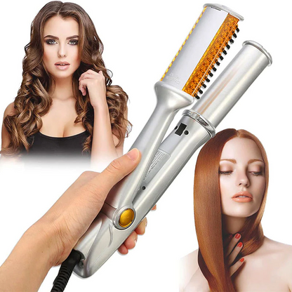 2-in-1 Rotating Hair Brush and Iron for Professional Styling