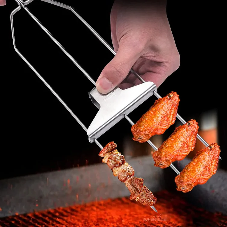 Set of Three-prong Skewers for Grilling