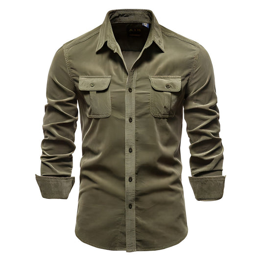 Gentry | Men’s Casual Military Style Long Sleeve Shirt