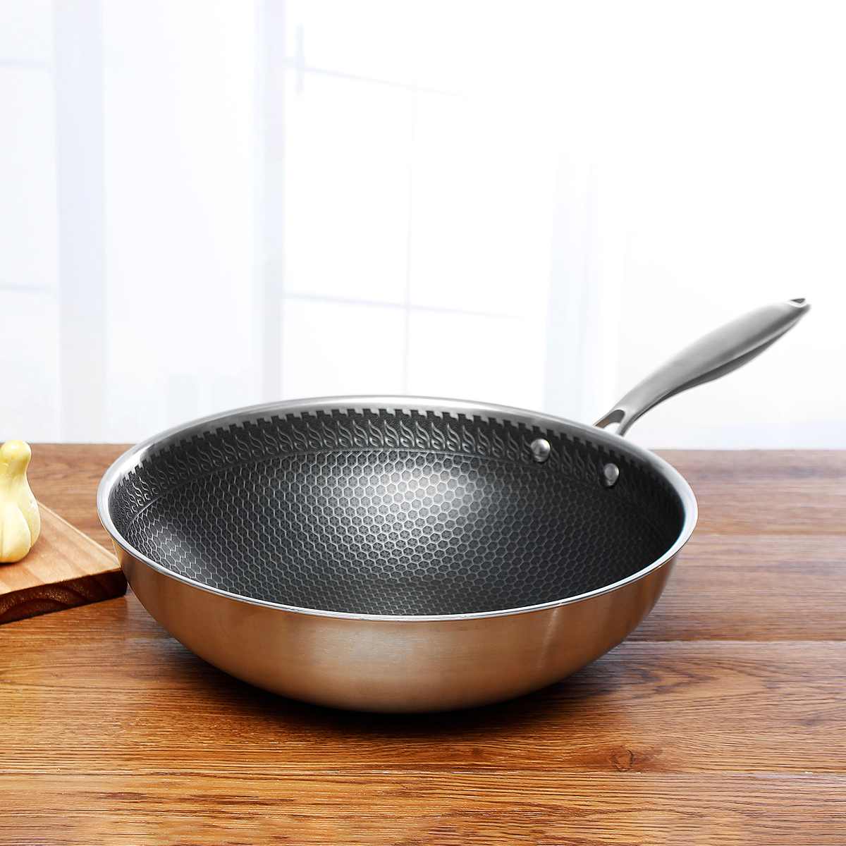 KitchenMaster - Poêle à frire antiadhésive en acier inoxydable KitchenMaster