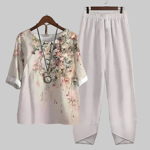 Women's Butterfly Print Two Piece Set