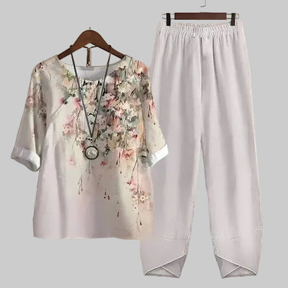 Women's Butterfly Print Two Piece Set