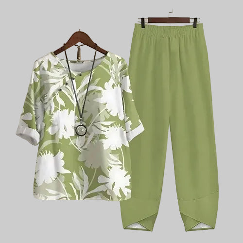 Women's Butterfly Print Two Piece Set