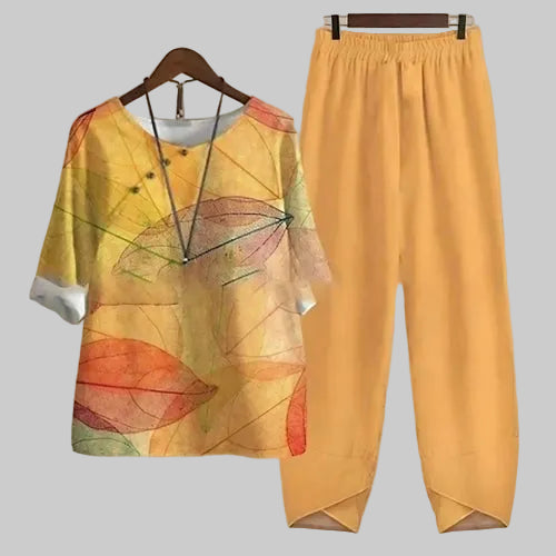 Women's Butterfly Print Two Piece Set