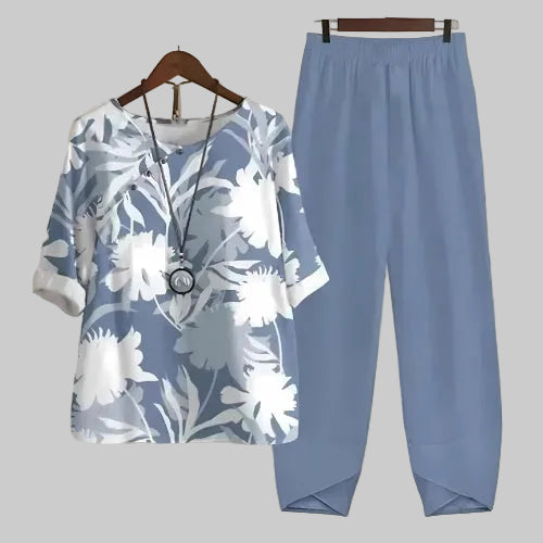 Women's Butterfly Print Two Piece Set