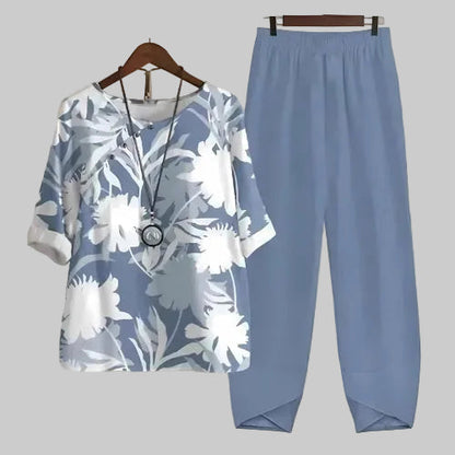 Women's Butterfly Print Two Piece Set