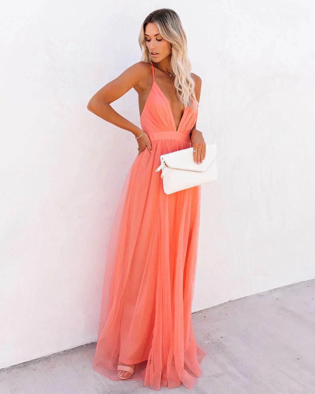 Clara | Stylish Pleated Evening Maxi Dress