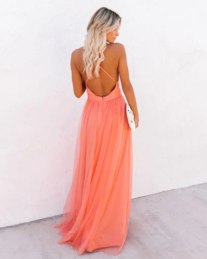 Clara | Stylish Pleated Evening Maxi Dress