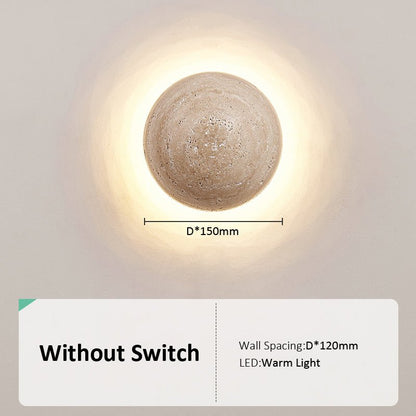 Scandinavian Cream Wall Lamp | Travertine LED Wall Light | Minimalist 10W Ambient Lighting | Bedroom & Hallway Fixture