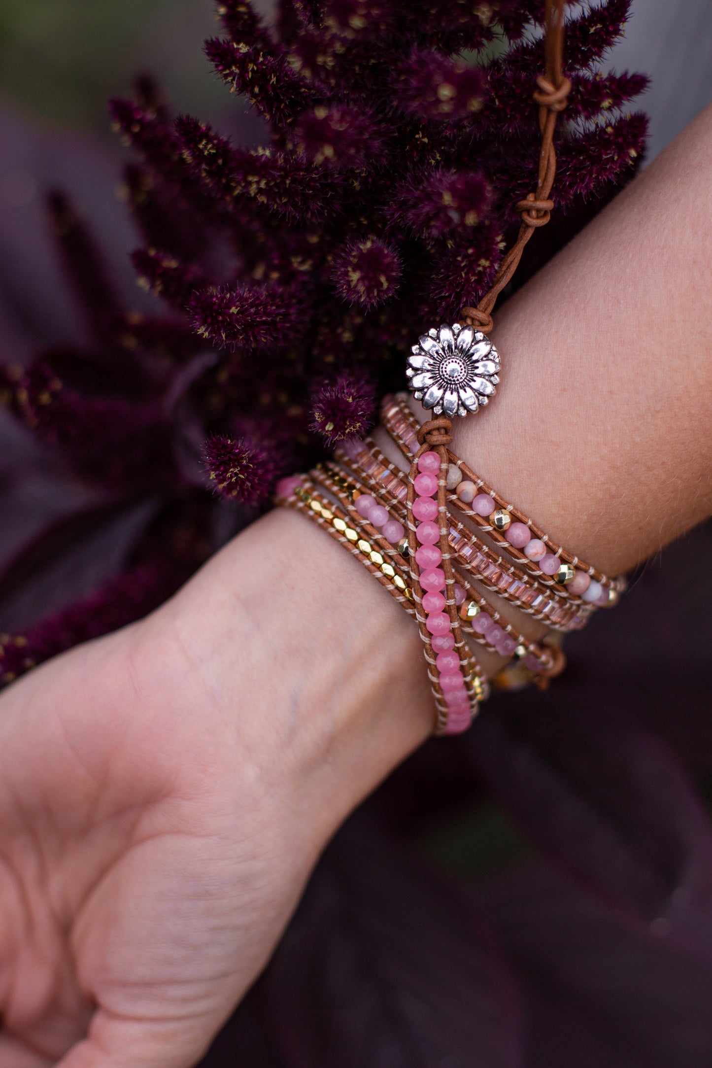 Gouden Rozenkwarts Armband - Amoria