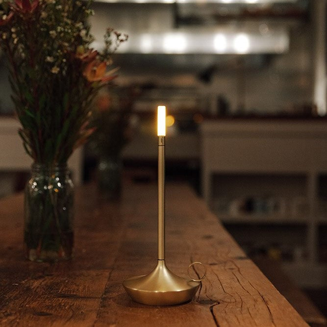 Tafellamp Oplaadbaar Dimbaar Scandinavisch Geborsteld Aluminium Zwart 26cm Sfeerlamp Draadloos | Restfield