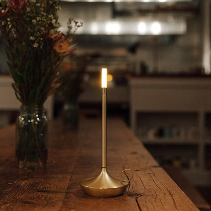 Tafellamp Oplaadbaar Dimbaar Scandinavisch Geborsteld Aluminium Zwart 26cm Sfeerlamp Draadloos | Restfield