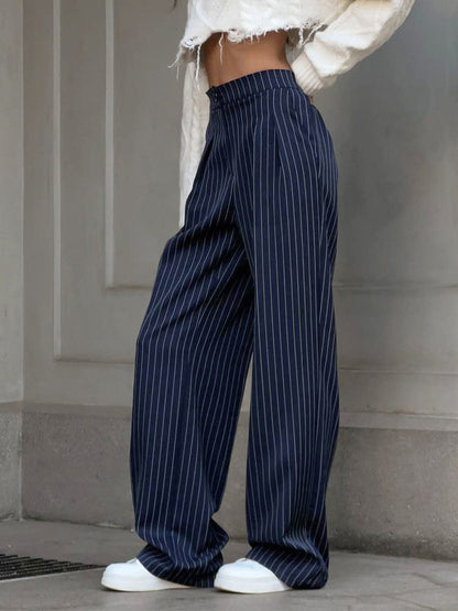 Palmera Pinstripe Pleated Wide-Leg Pants | Tailored Elegant Silhouette | Smart Office Style | pants