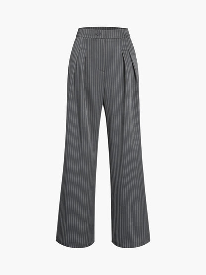 Palmera Pinstripe Pleated Wide-Leg Pants | Tailored Elegant Silhouette | Smart Office Style | pants