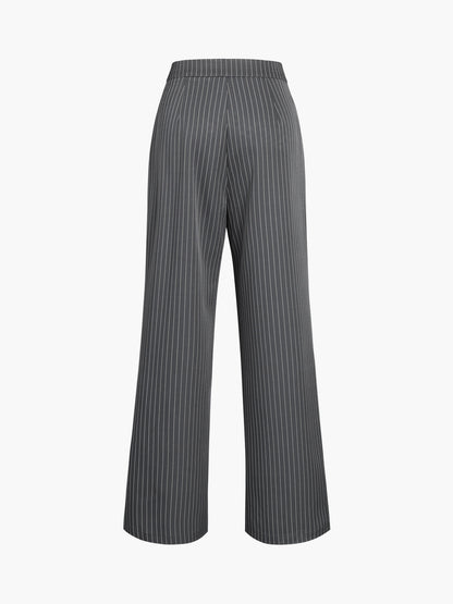 Palmera Pinstripe Pleated Wide-Leg Pants | Tailored Elegant Silhouette | Smart Office Style | pants