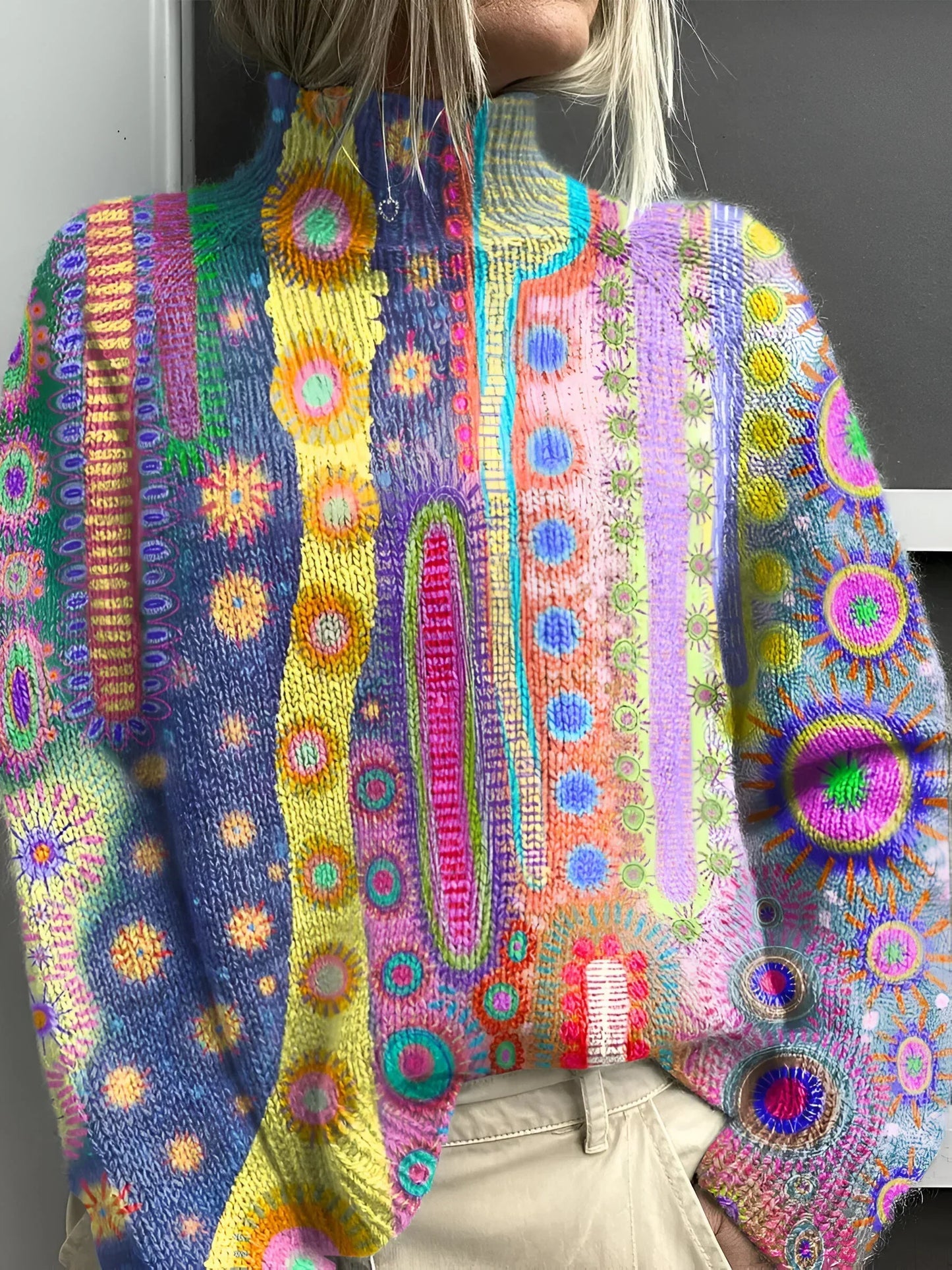 Turtleneck Sweater – Artistic Knit – Statement Style