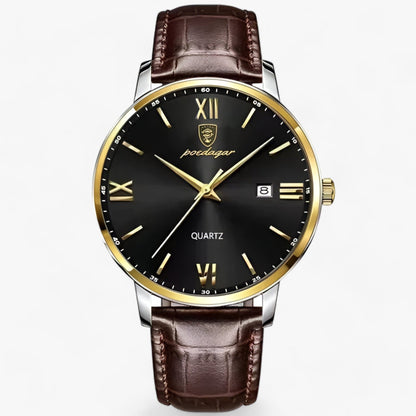 Luxus Herrenarmbanduhr mit Lederband – Adrien