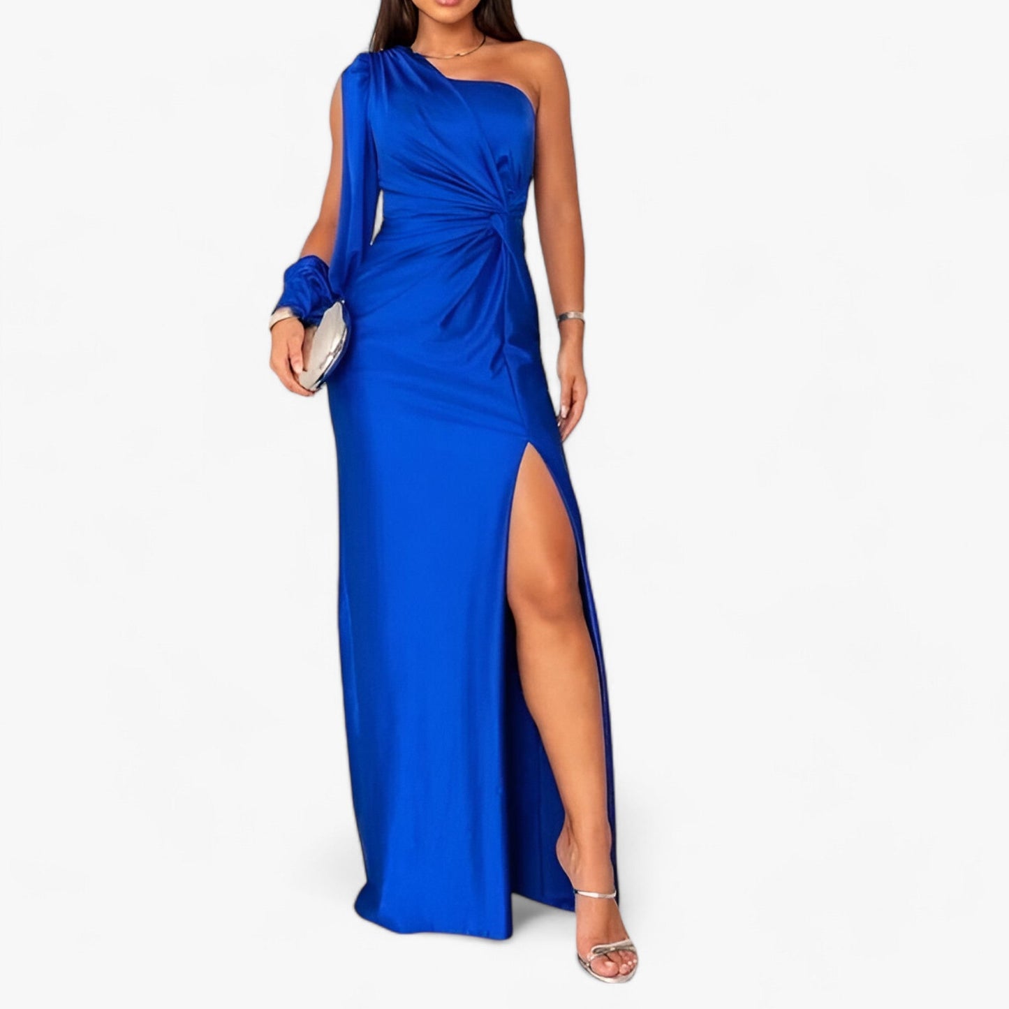 Satin-Langes Kleid - Elegant und Komfortabel - Blau - Satin-Langes Kleid - Elegant und Komfortabel - €25 - Concept Frankfurt