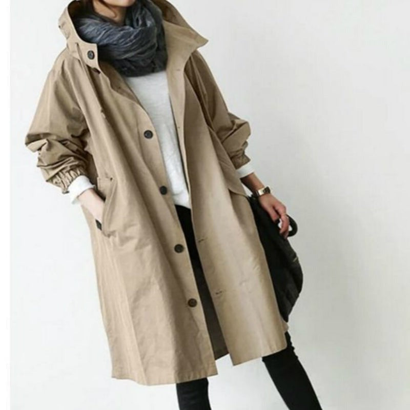 Płaszcz trencz damski - Avalon-Khaki-S-Trend Polska