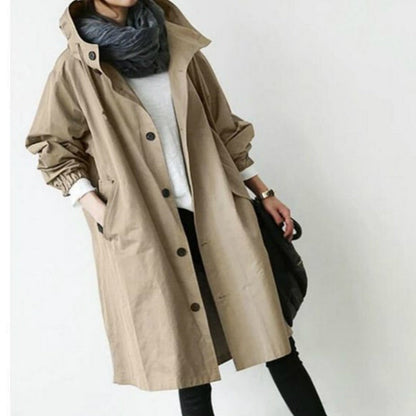 Płaszcz trencz damski - Avalon-Khaki-S-Trend Polska