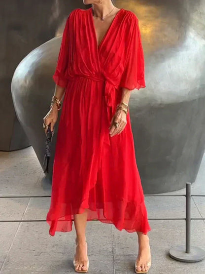GINEVRA | Long Elegant Dress with Feminine Neckline