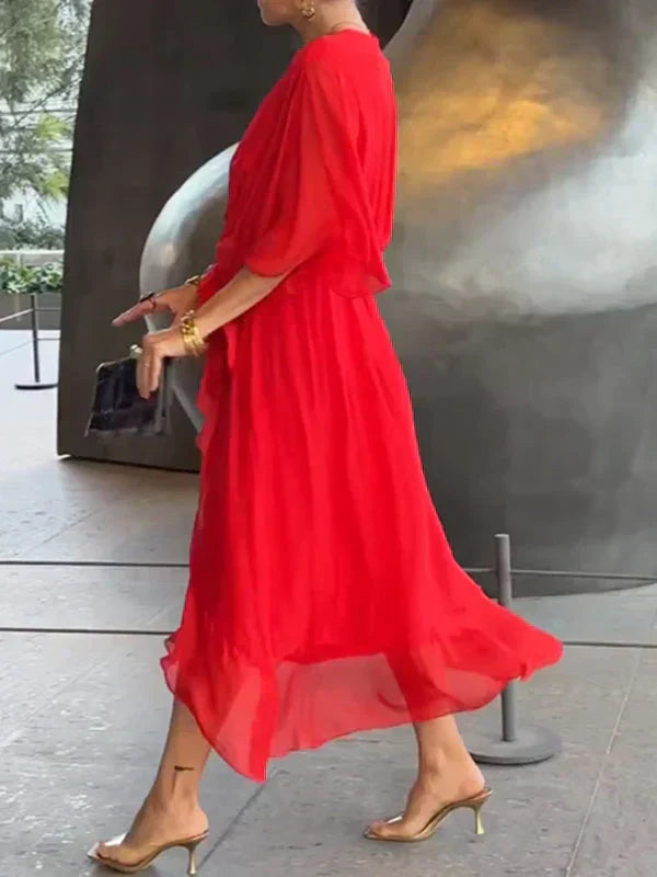 GINEVRA | Long Elegant Dress with Feminine Neckline