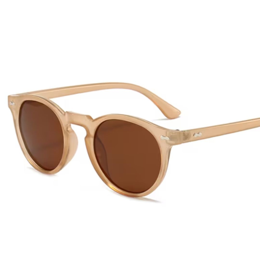 Polarized Round Designer Sunglasses – Vintage-Inspired Luxury-Brown-State of Style