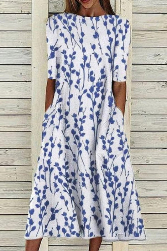 Crew Neck Half Sleeve Dress