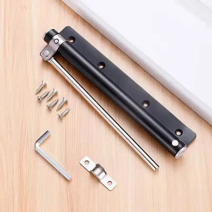 Automatic Door Closer — Stainless Steel Mechanism side angle showing dimensions