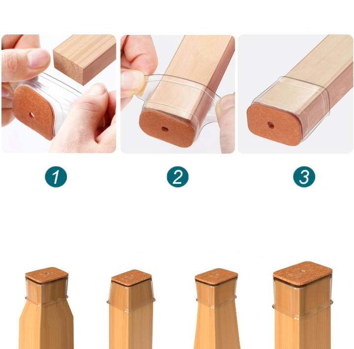 Chair Leg Floor Protectors 24 Pack — TPE & Felt mounted in modern interior