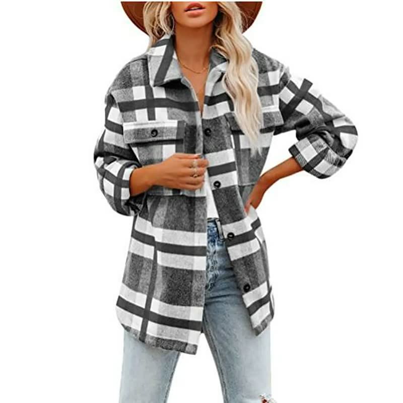 Veste-chemise à carreaux Zora oversize