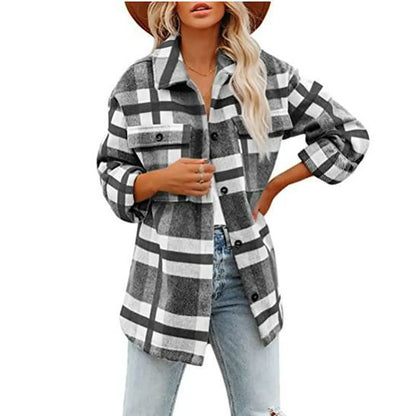 Veste-chemise à carreaux Zora oversize
