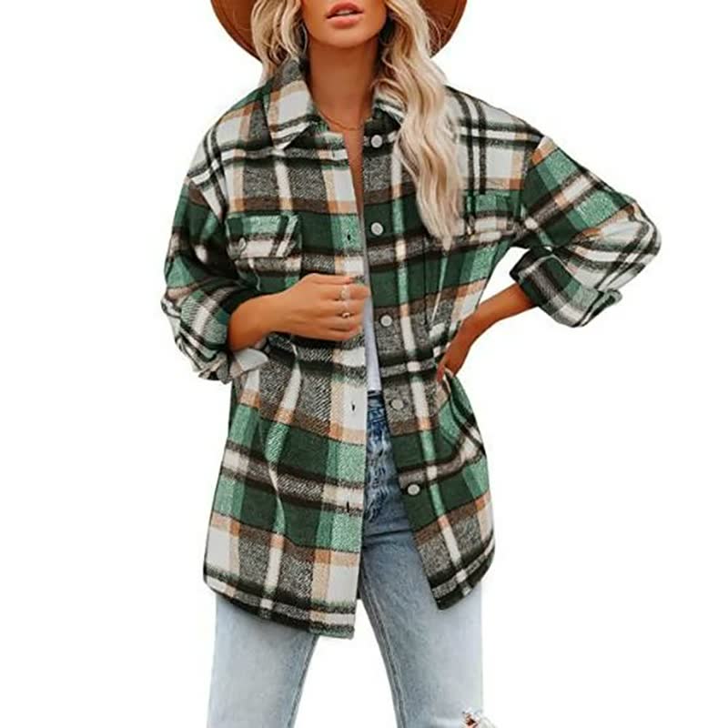 Veste-chemise à carreaux Zora oversize