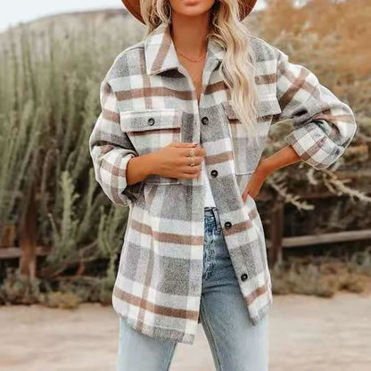 Veste-chemise à carreaux Zora oversize