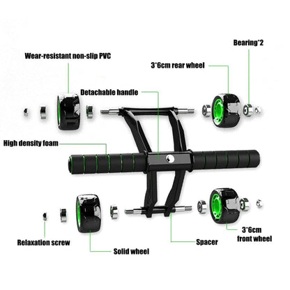 4 Wheel Ab Roller Abdominal Power Gym Fitness Exercise Equipment