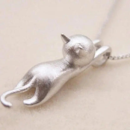 Speelse ketting met kittens van 925 zilver