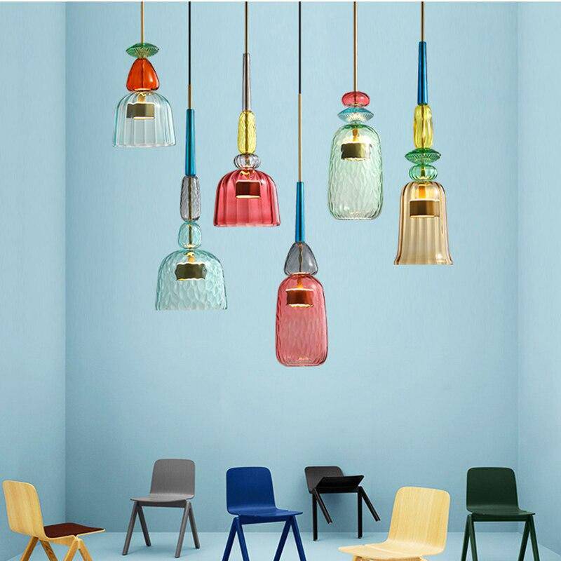 Design Glazen Hanglamp Met Gekleurd Glas En Geïntegreerde Led Moderne Cilindervormige Plafondlamp Voor Keuken Eettafel Woonkamer Met Verstelbaar Snoer | Restfield