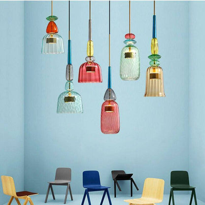 Design Glazen Hanglamp Met Gekleurd Glas En Geïntegreerde Led Moderne Cilindervormige Plafondlamp Voor Keuken Eettafel Woonkamer Met Verstelbaar Snoer | Restfield