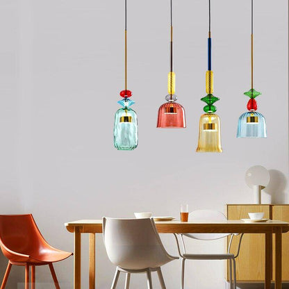 Design Glazen Hanglamp Met Gekleurd Glas En Geïntegreerde Led Moderne Cilindervormige Plafondlamp Voor Keuken Eettafel Woonkamer Met Verstelbaar Snoer | Restfield