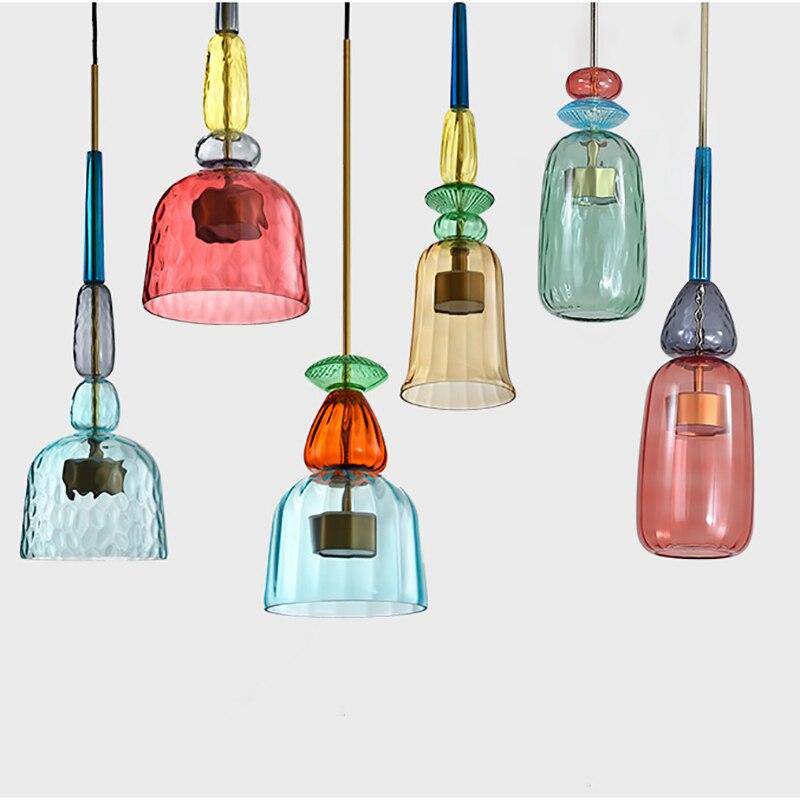 Design Glazen Hanglamp Met Gekleurd Glas En Geïntegreerde Led Moderne Cilindervormige Plafondlamp Voor Keuken Eettafel Woonkamer Met Verstelbaar Snoer | Restfield