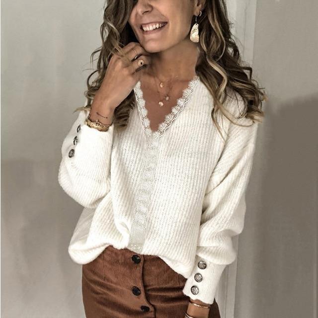 Eleganter Damen-Casual-Strickpullover