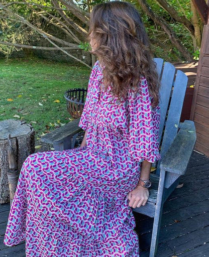 Berthilde | Damen Sommer Vintage Kleid | Maxi