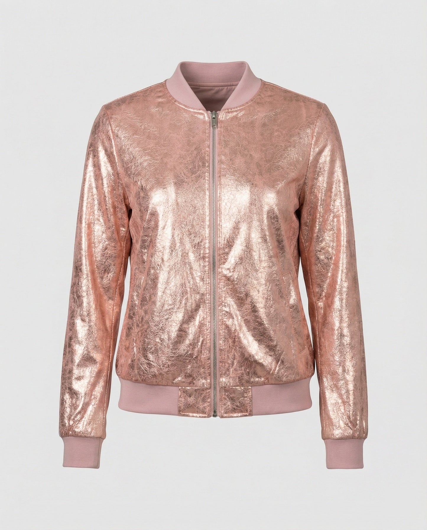 Almira - Shiny Womens Bomber Jacket With Zip