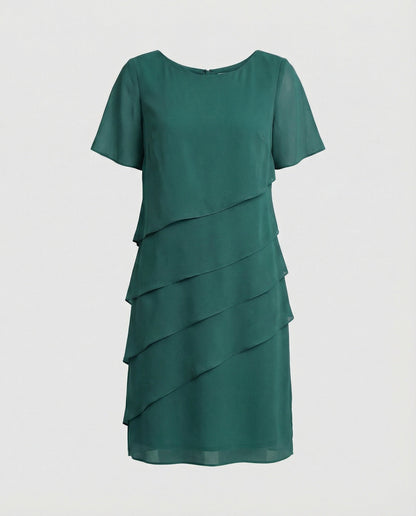 Drune - Damen Elegantes Schlankmachendes Kleid, Figurbetont & Feminin Geschnitten